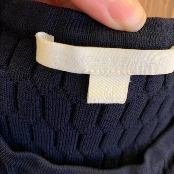 NWOT Jonathon Simkhai crop sweater colorblock textured Size M - Picture 7 of 9